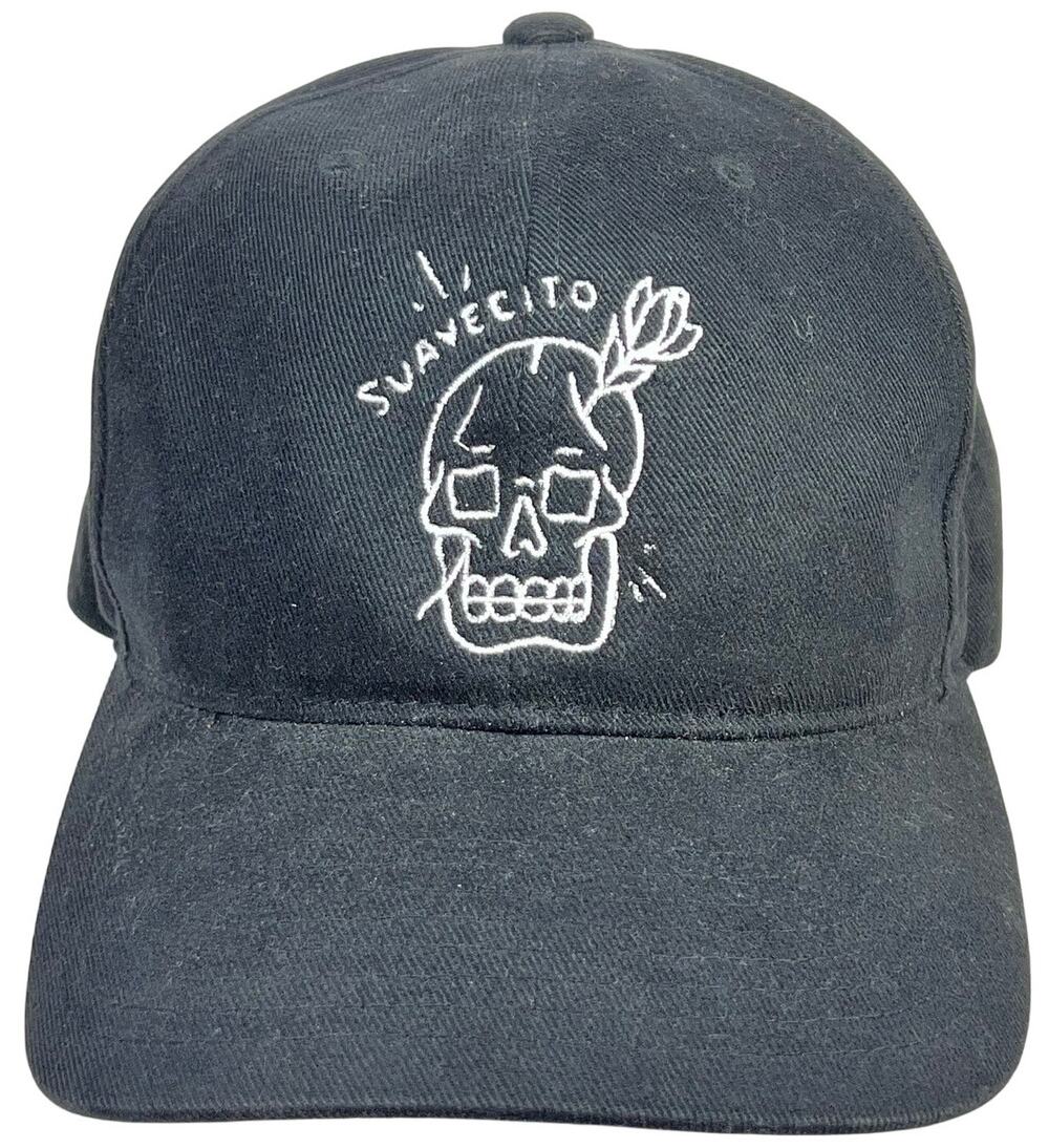 Suavecito Pomade Skull Rose Embroidered Hoop Loop Hat Black Promo Cap